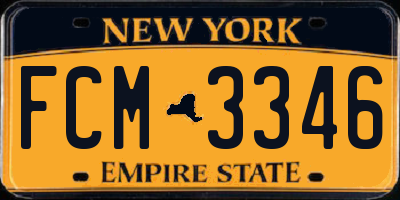 NY license plate FCM3346