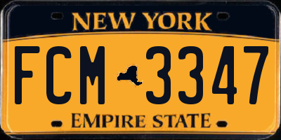 NY license plate FCM3347