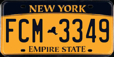 NY license plate FCM3349