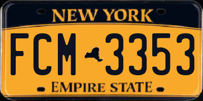 NY license plate FCM3353