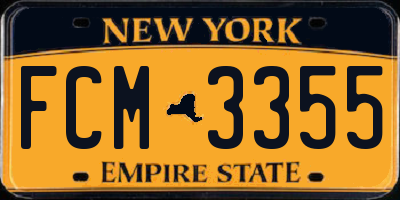 NY license plate FCM3355
