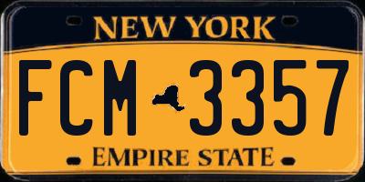NY license plate FCM3357