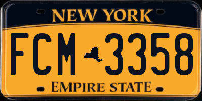 NY license plate FCM3358