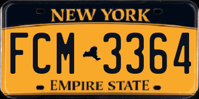NY license plate FCM3364
