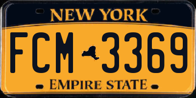 NY license plate FCM3369