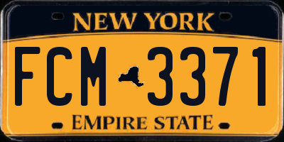 NY license plate FCM3371