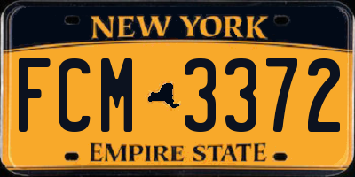 NY license plate FCM3372