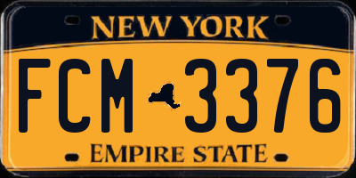 NY license plate FCM3376