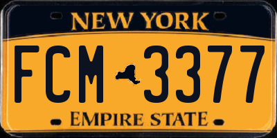 NY license plate FCM3377