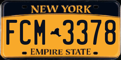 NY license plate FCM3378