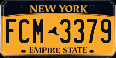 NY license plate FCM3379