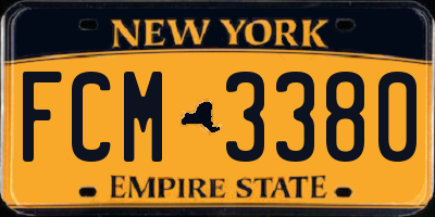 NY license plate FCM3380