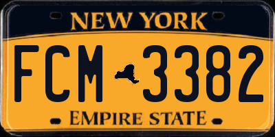 NY license plate FCM3382