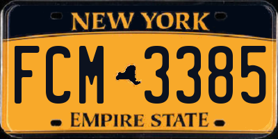 NY license plate FCM3385