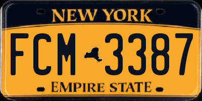 NY license plate FCM3387