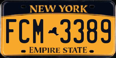 NY license plate FCM3389