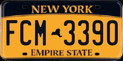 NY license plate FCM3390