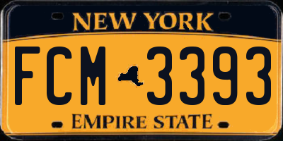 NY license plate FCM3393