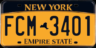 NY license plate FCM3401