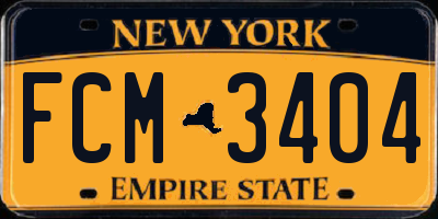 NY license plate FCM3404