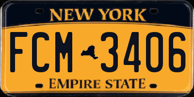 NY license plate FCM3406