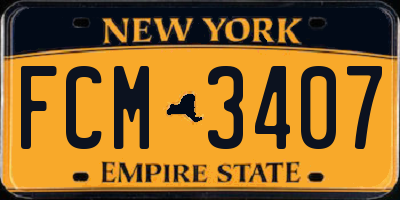 NY license plate FCM3407