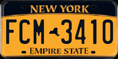 NY license plate FCM3410