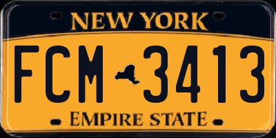 NY license plate FCM3413