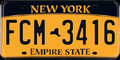NY license plate FCM3416