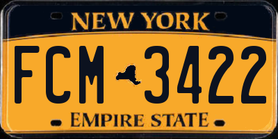 NY license plate FCM3422