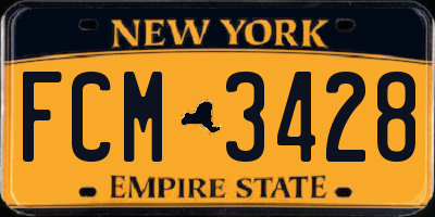 NY license plate FCM3428