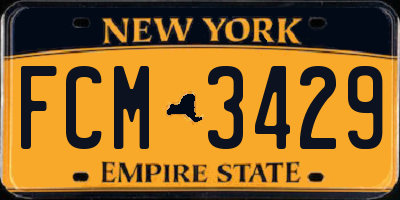 NY license plate FCM3429