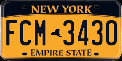NY license plate FCM3430