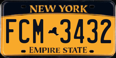 NY license plate FCM3432