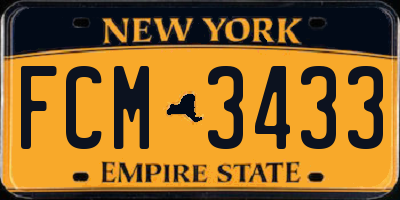 NY license plate FCM3433