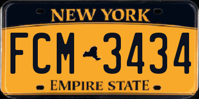 NY license plate FCM3434