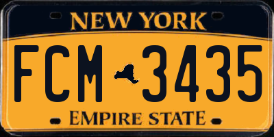 NY license plate FCM3435