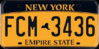 NY license plate FCM3436