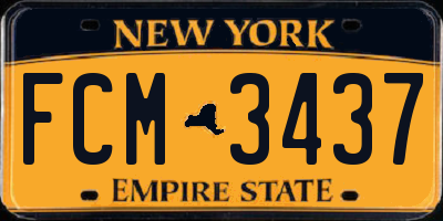 NY license plate FCM3437