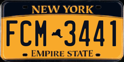 NY license plate FCM3441