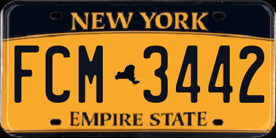 NY license plate FCM3442