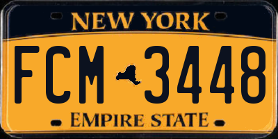 NY license plate FCM3448