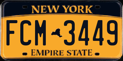 NY license plate FCM3449