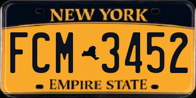NY license plate FCM3452