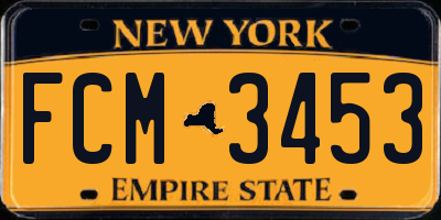 NY license plate FCM3453