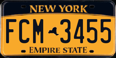NY license plate FCM3455