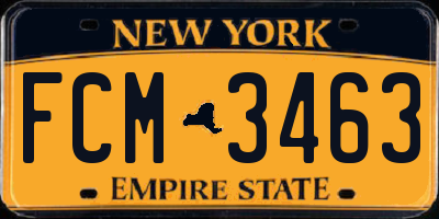 NY license plate FCM3463
