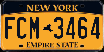 NY license plate FCM3464