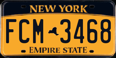 NY license plate FCM3468