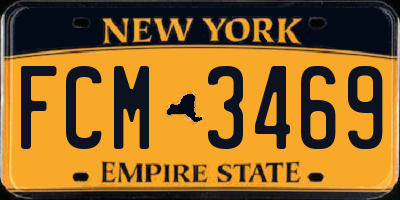 NY license plate FCM3469